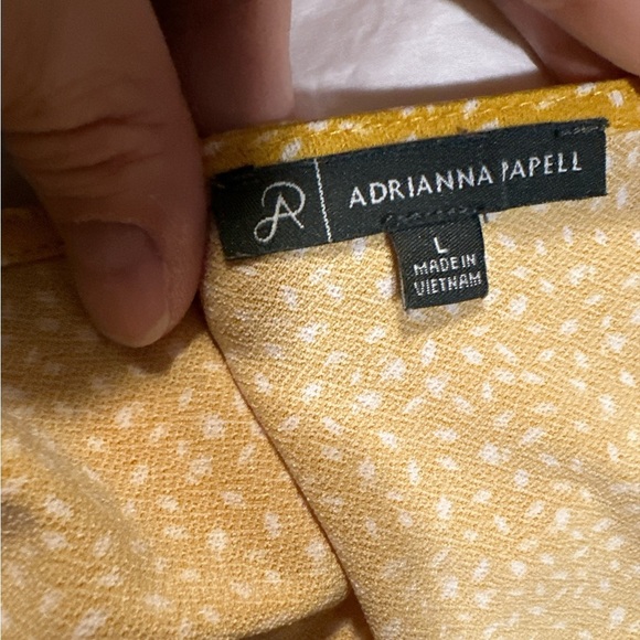 Adrianna Papell Mustard Blouse with White Accents - Picture 6 of 7